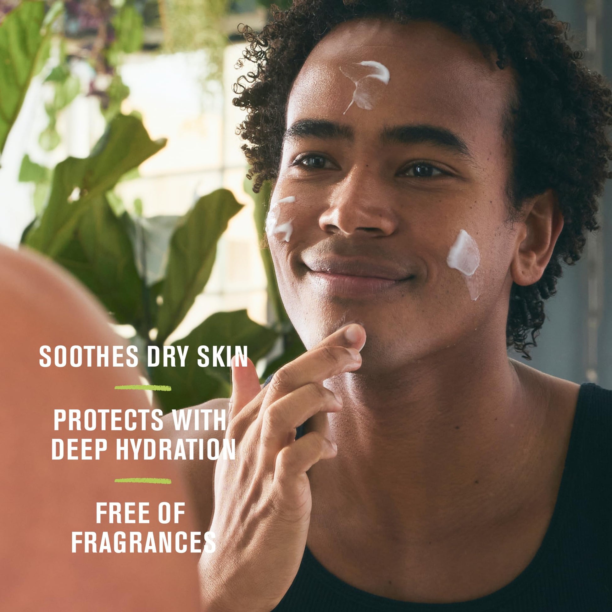 Texture view of Every Man Jack lightweight face moisturizer and foaming daily face cleanser