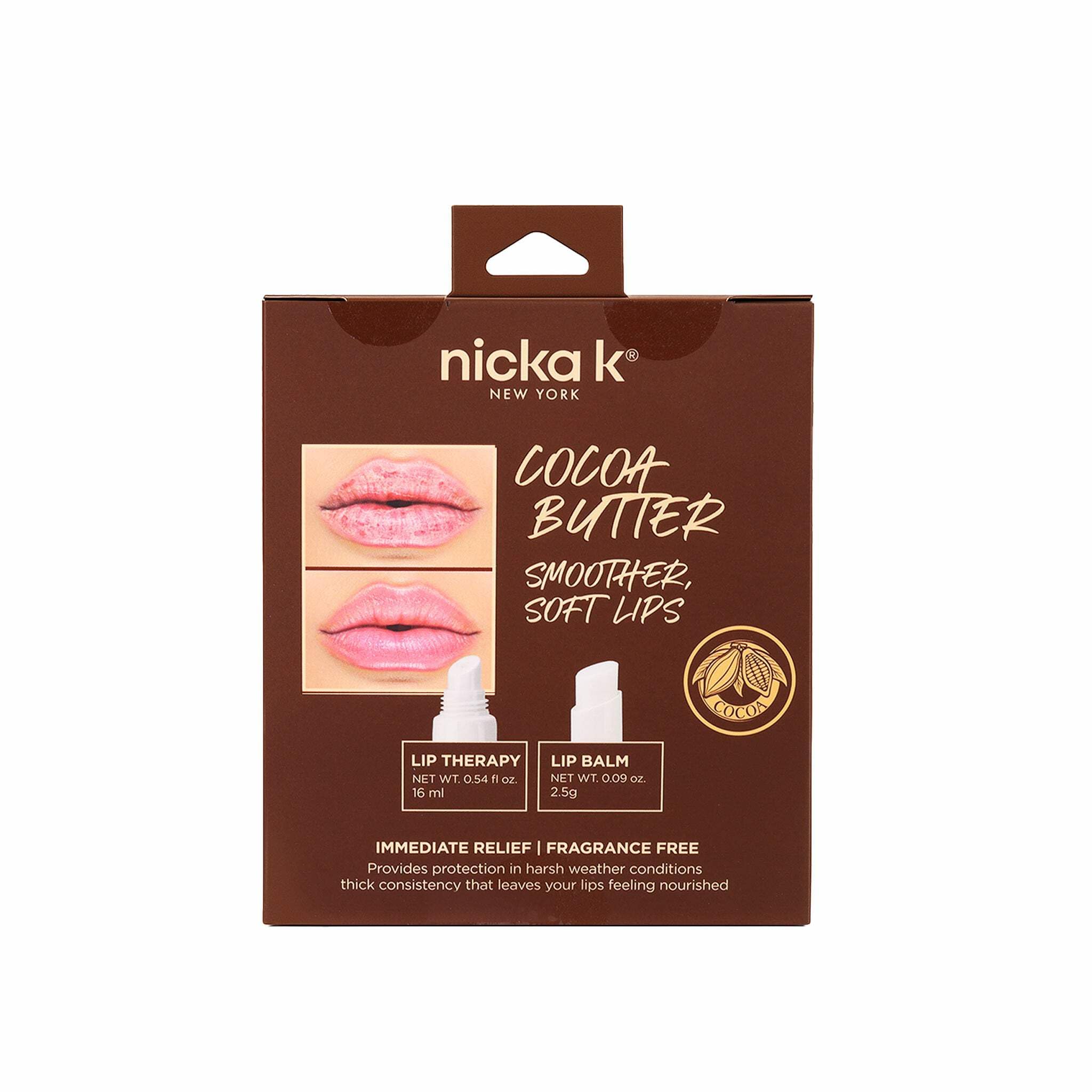 Nicka K New York cocoa butter lip treatment tubes and balm set