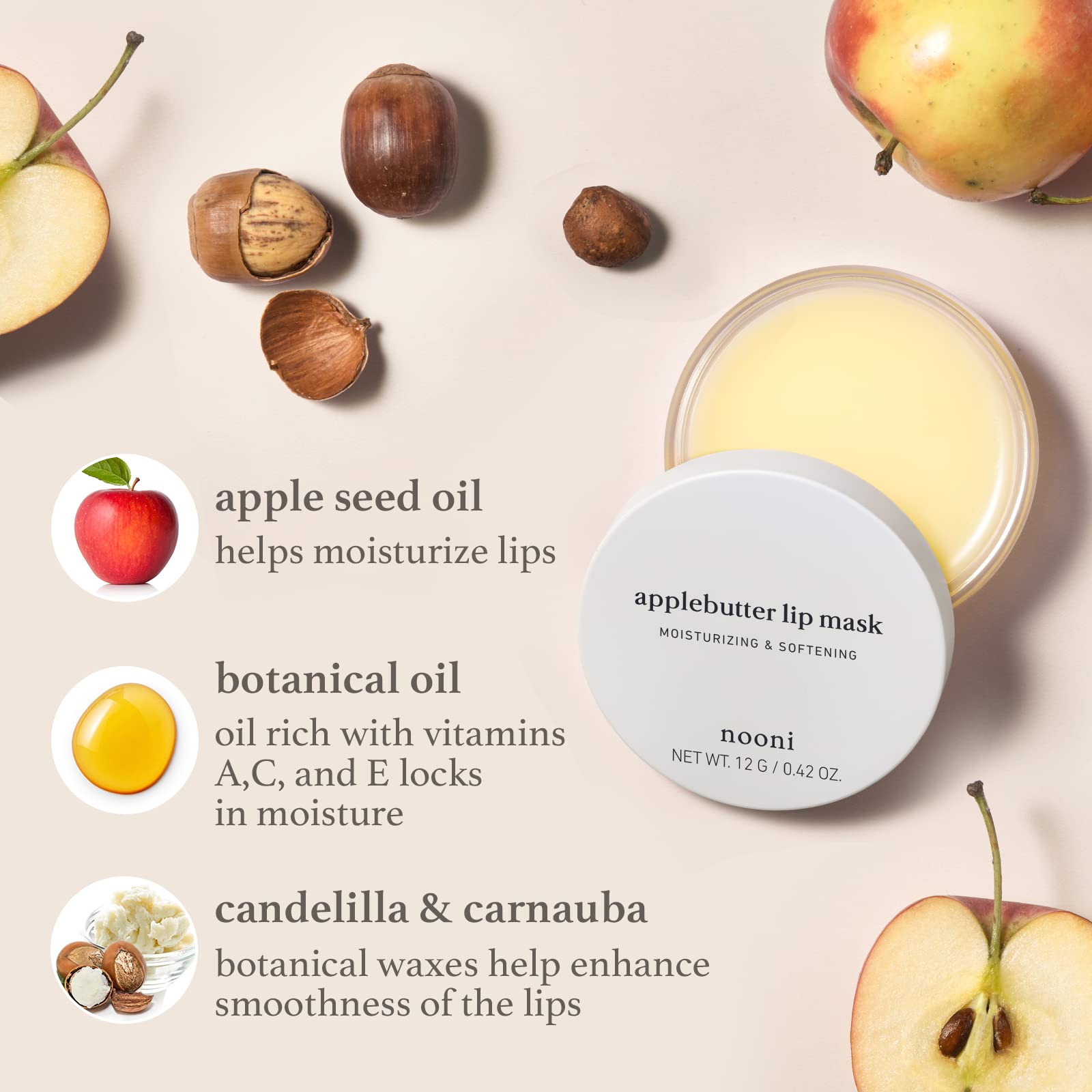 Nooni Applebutter Lip Mask and Appleberry Lip Oil set