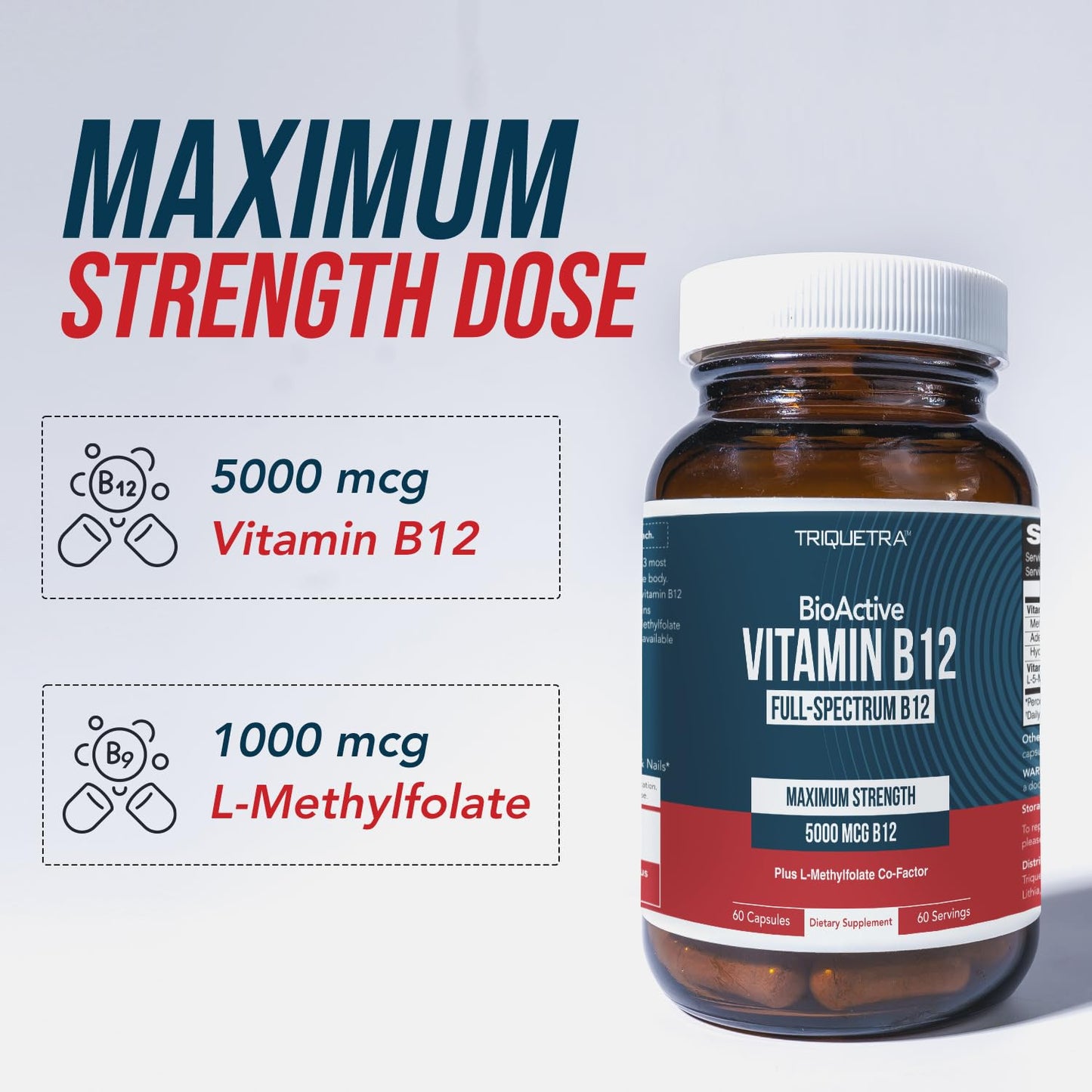 Triquetra Health lifestyle layout showing the premium health supplement bottle on a clean background