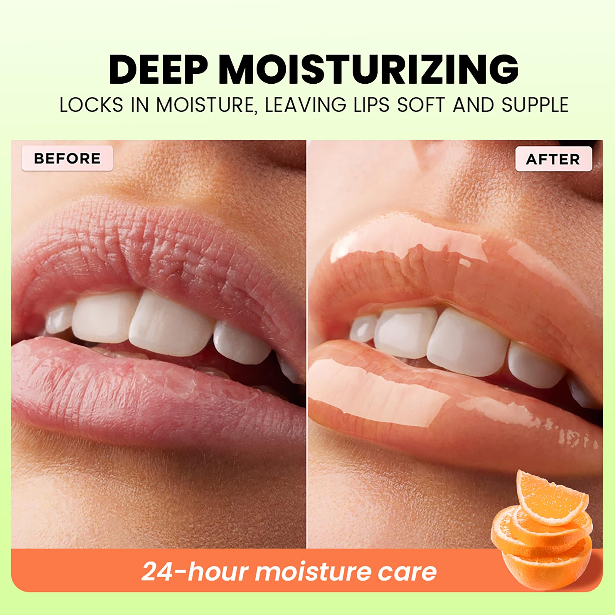 Close up of Pudaier dual color peach lip treatment