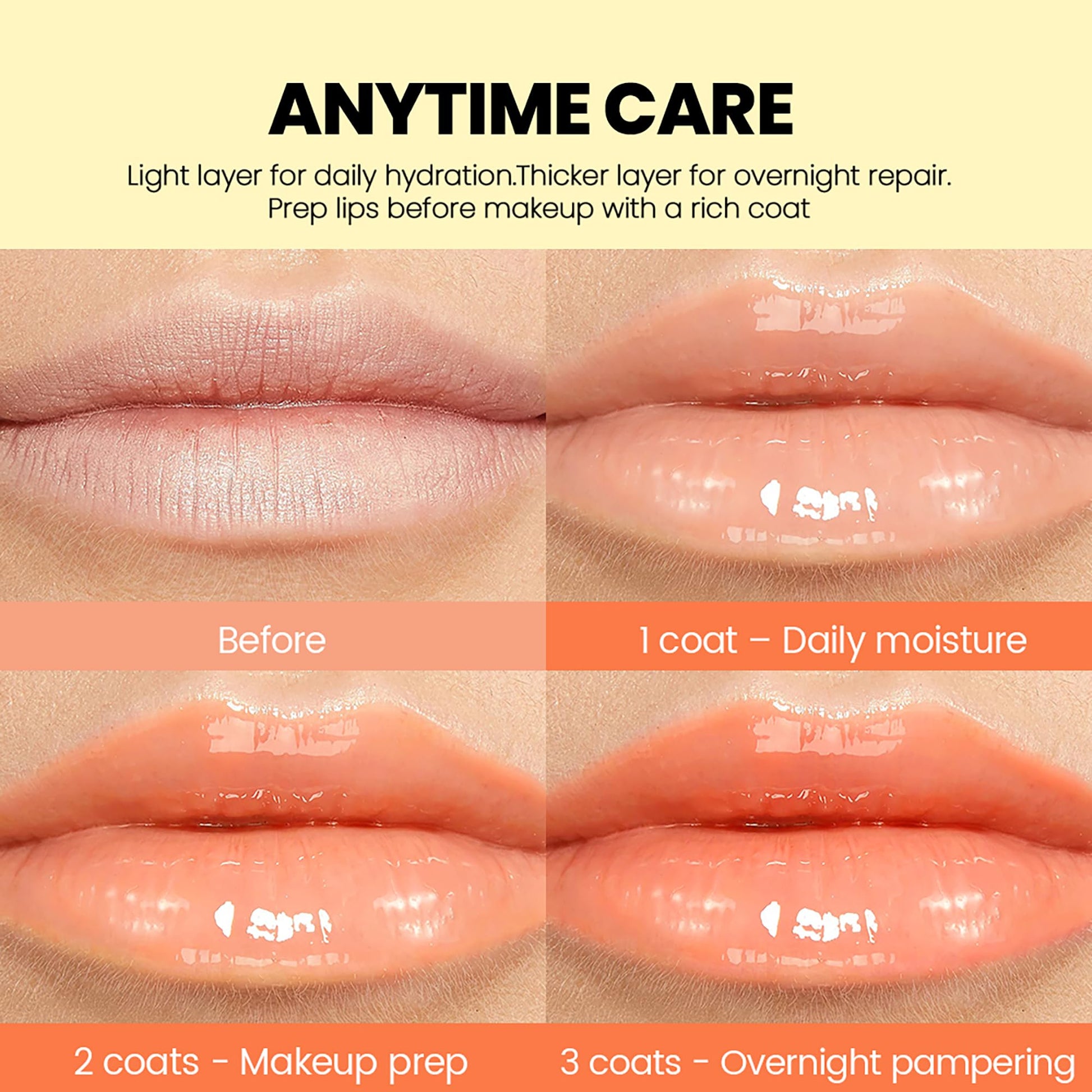 Side profile of Pudaier peach lip balm packaging