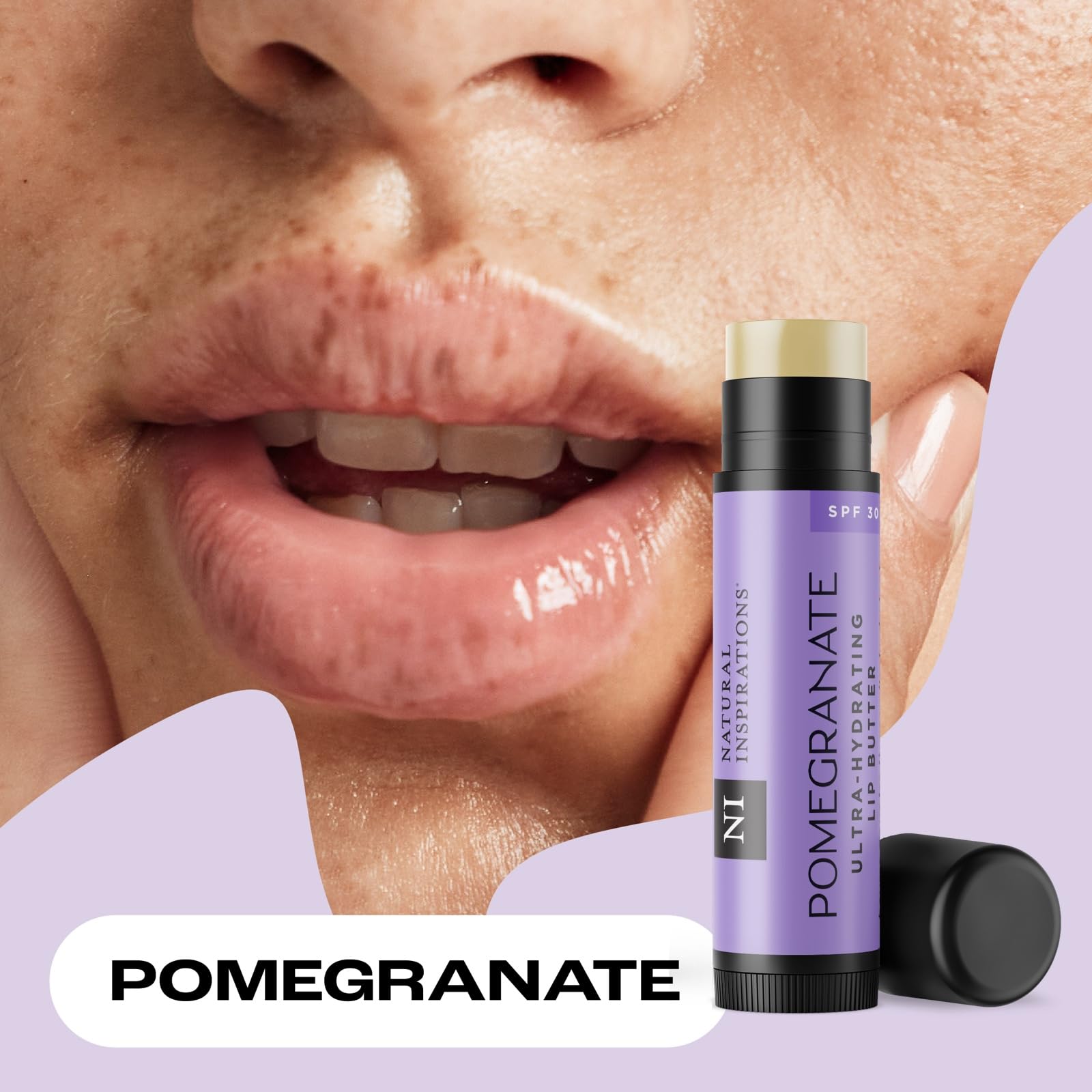 Natural Inspirations Pomegranate Lip Butter skincare product texture