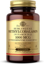 Amber glass bottle of Solgar methylcobalamin 60 nuggets showcasing premium protective packaging