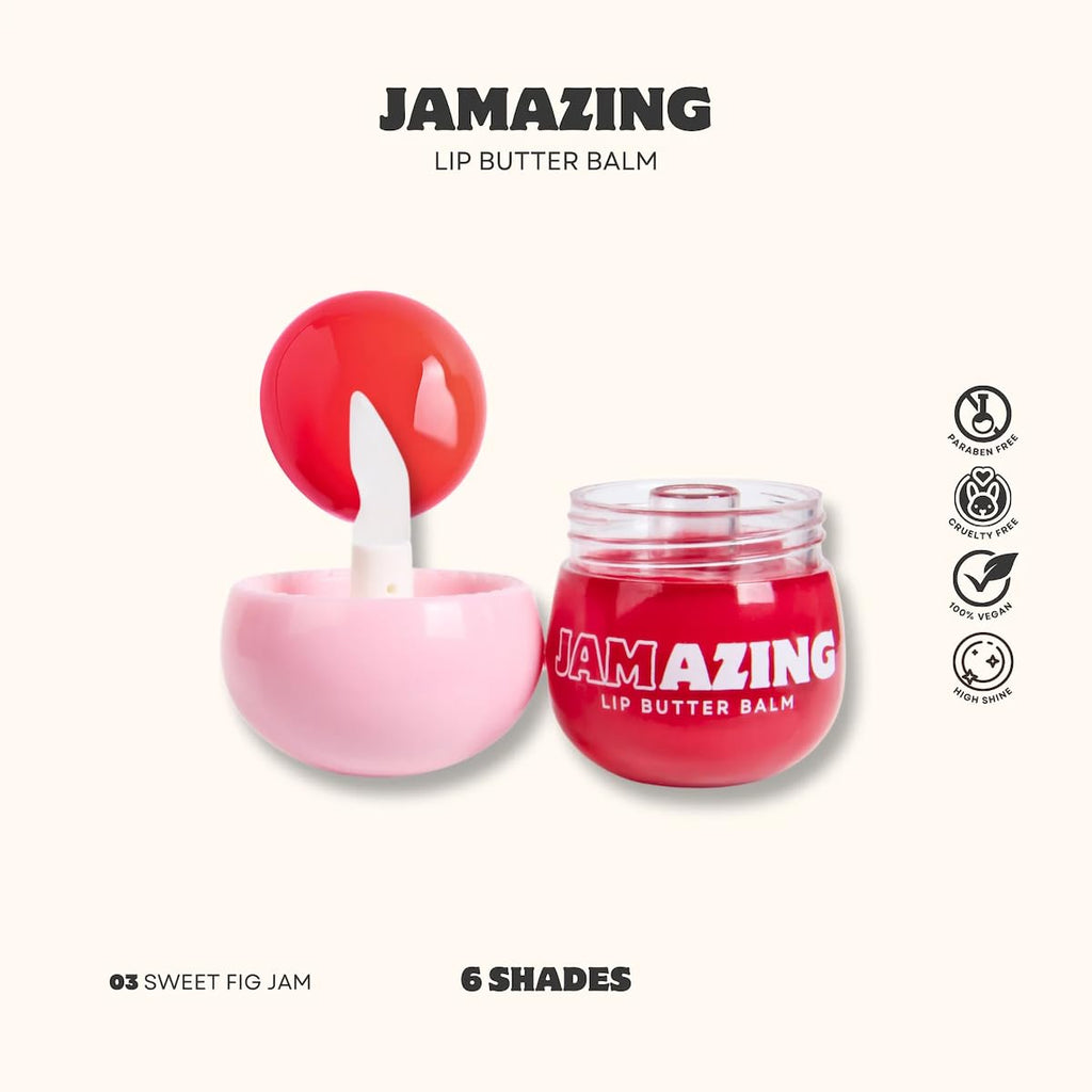Oz Lab Jamazing Lip Butter Balm showing the glossy tinted texture