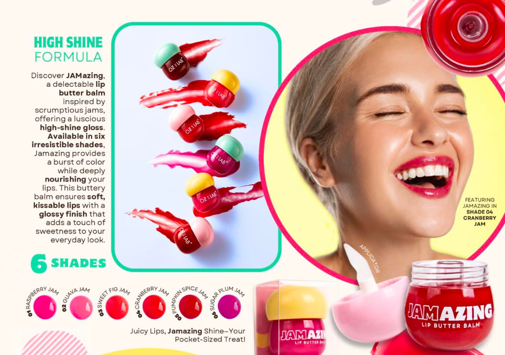 Oz Lab Jamazing Lip Butter Balm open container showing balm consistency