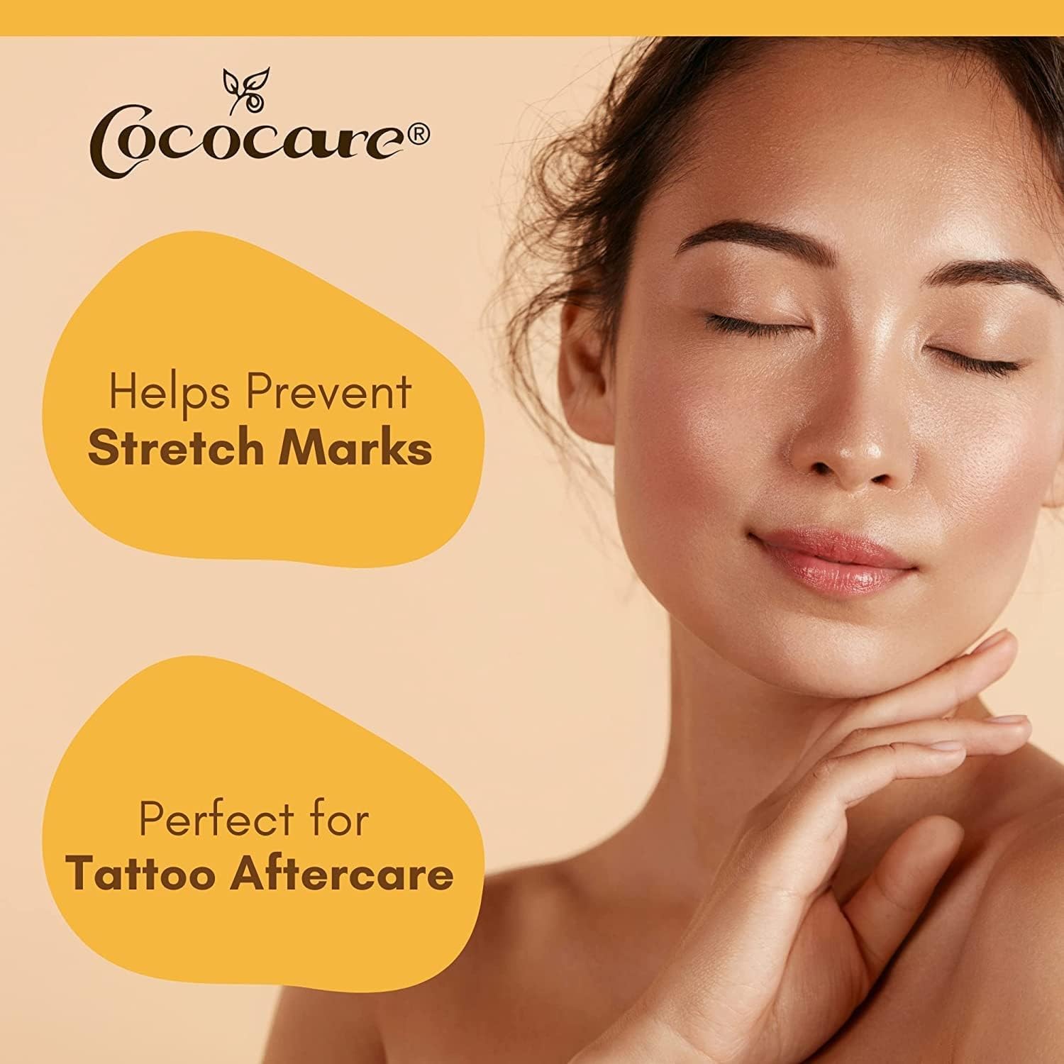 Hand applying Cococare 100 Percent Cocoa Butter Stick