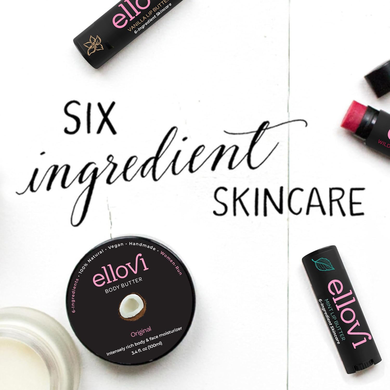Ellovi natural skincare vegan lip butter product