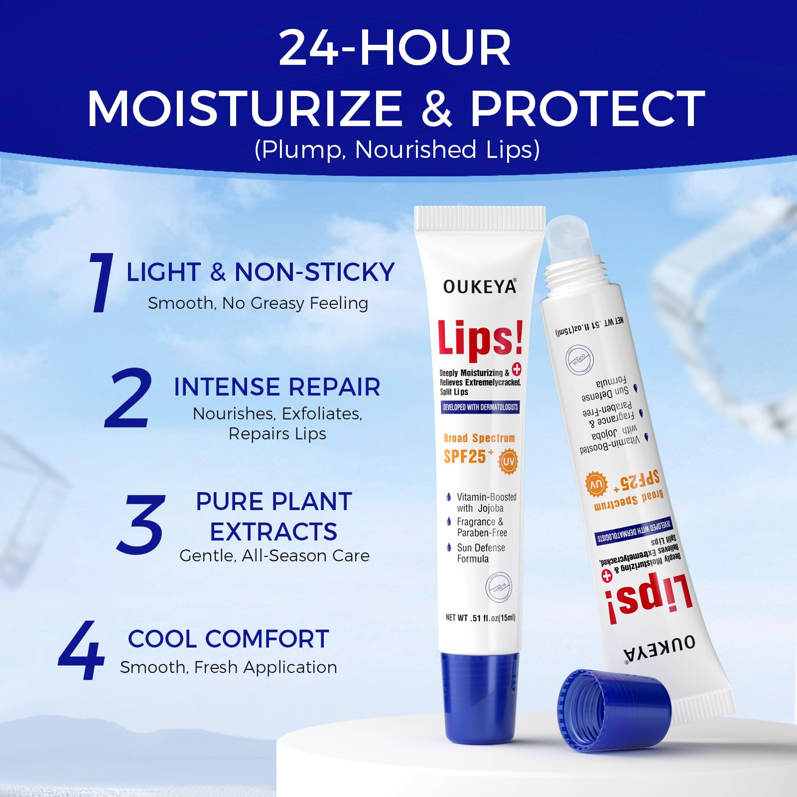 Oukeya overnight lip mask and moisturizing balm