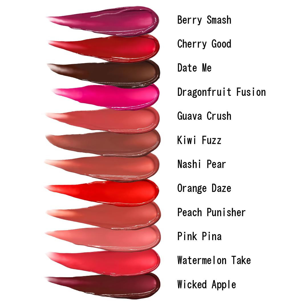 Side profile of aboutface Guava Crush lip balm tube
