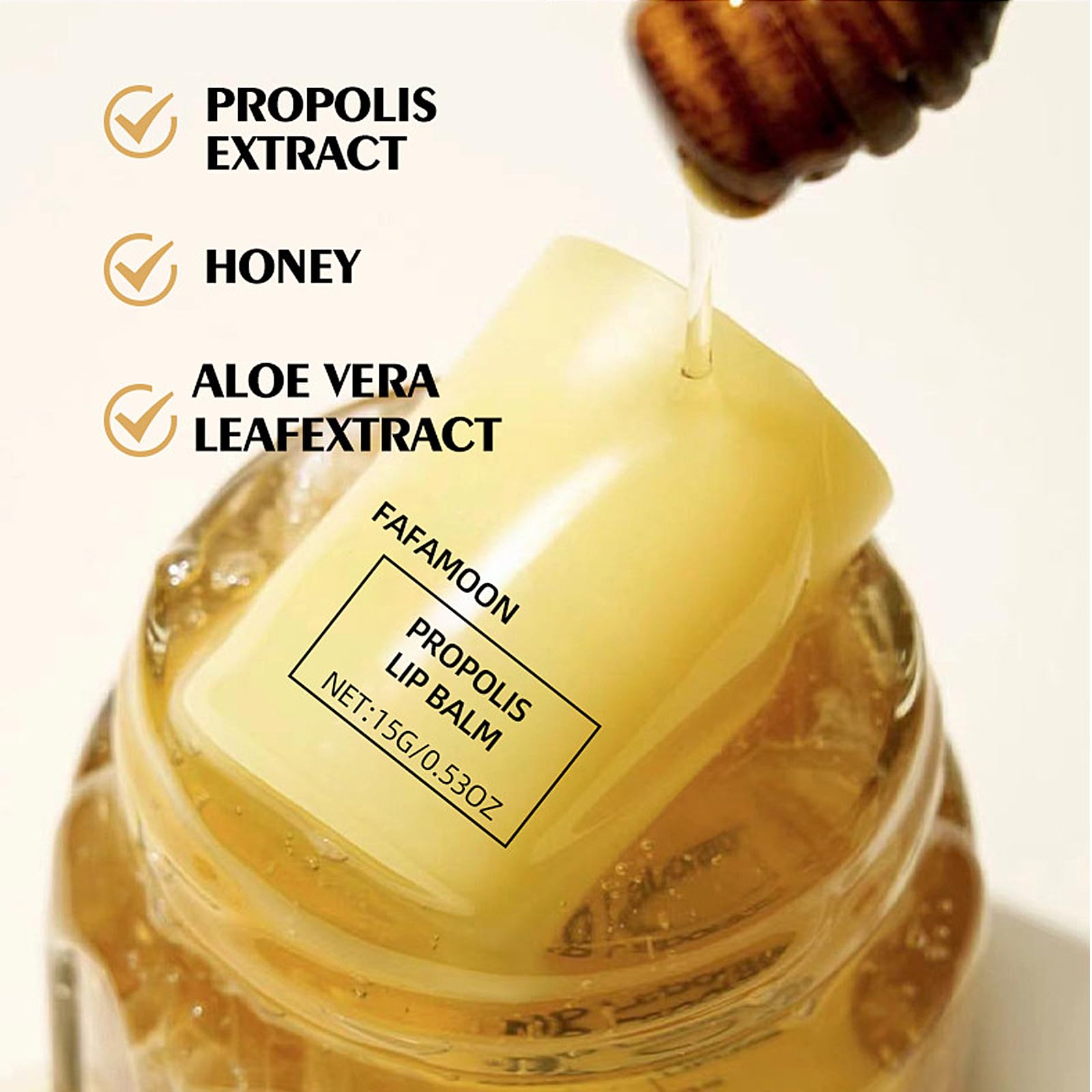 Open container of LuckNest honey hydrating lip mask