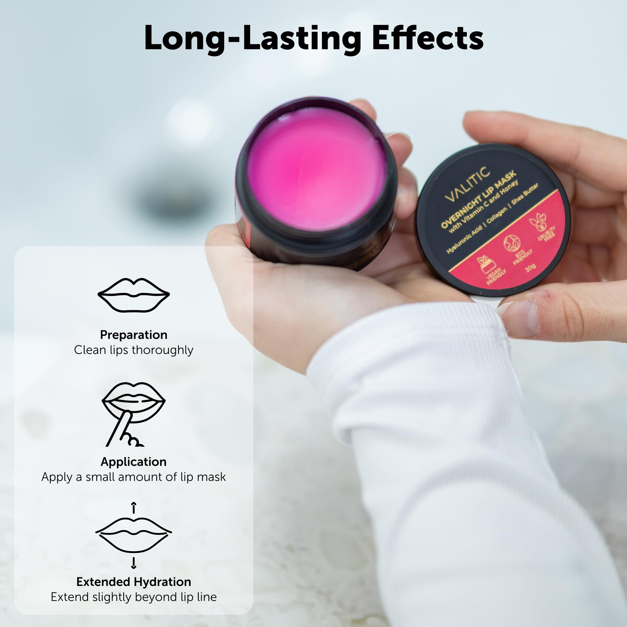 Valitic overnight lip treatment application demonstration