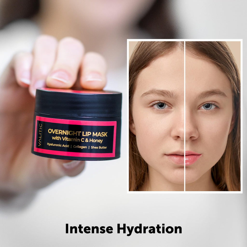 Application of Valitic lip mask using a small spatula