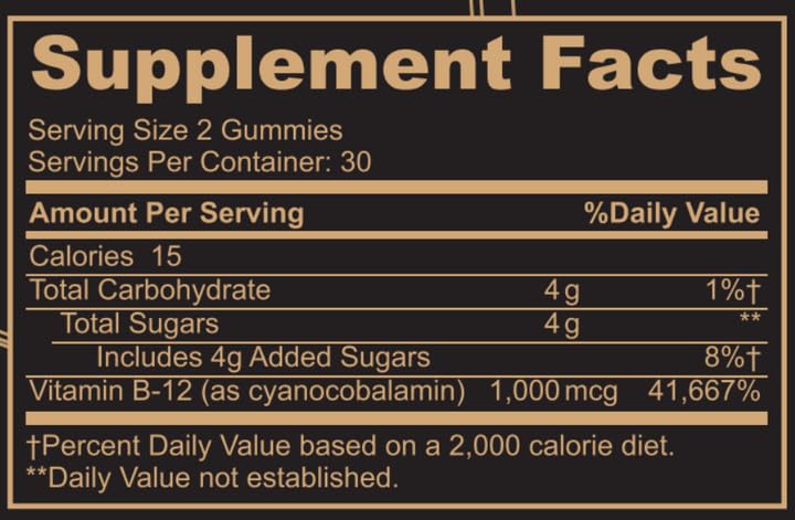 Black Girl Vitamins B12 1000mcg energy supplement bottle