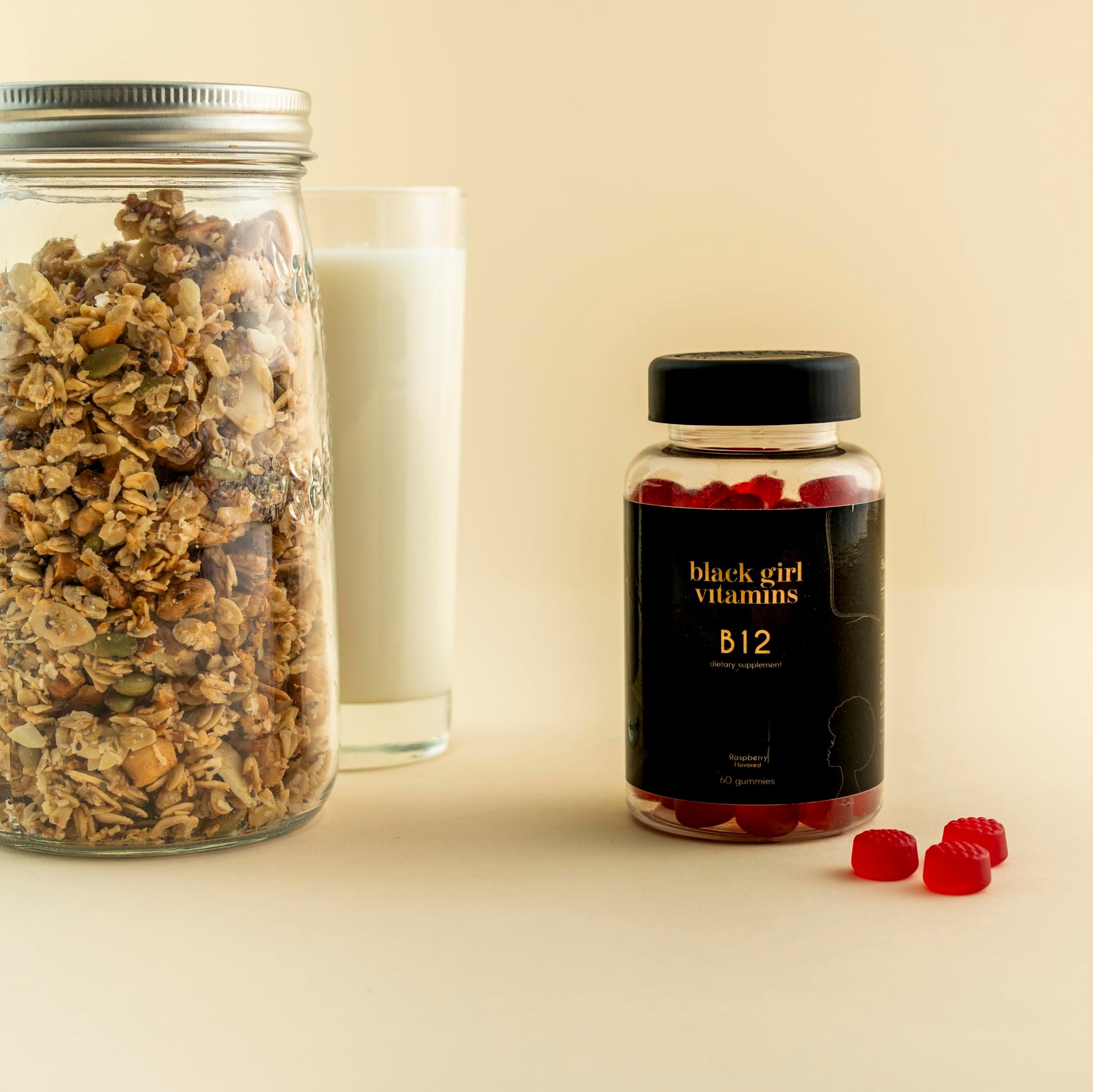 Black Girl Vitamins raspberry flavored B12 gummies nutritional information