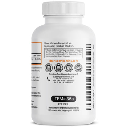 Vegan friendly Bronson energy production supplement packaging designed for adult dietary needs