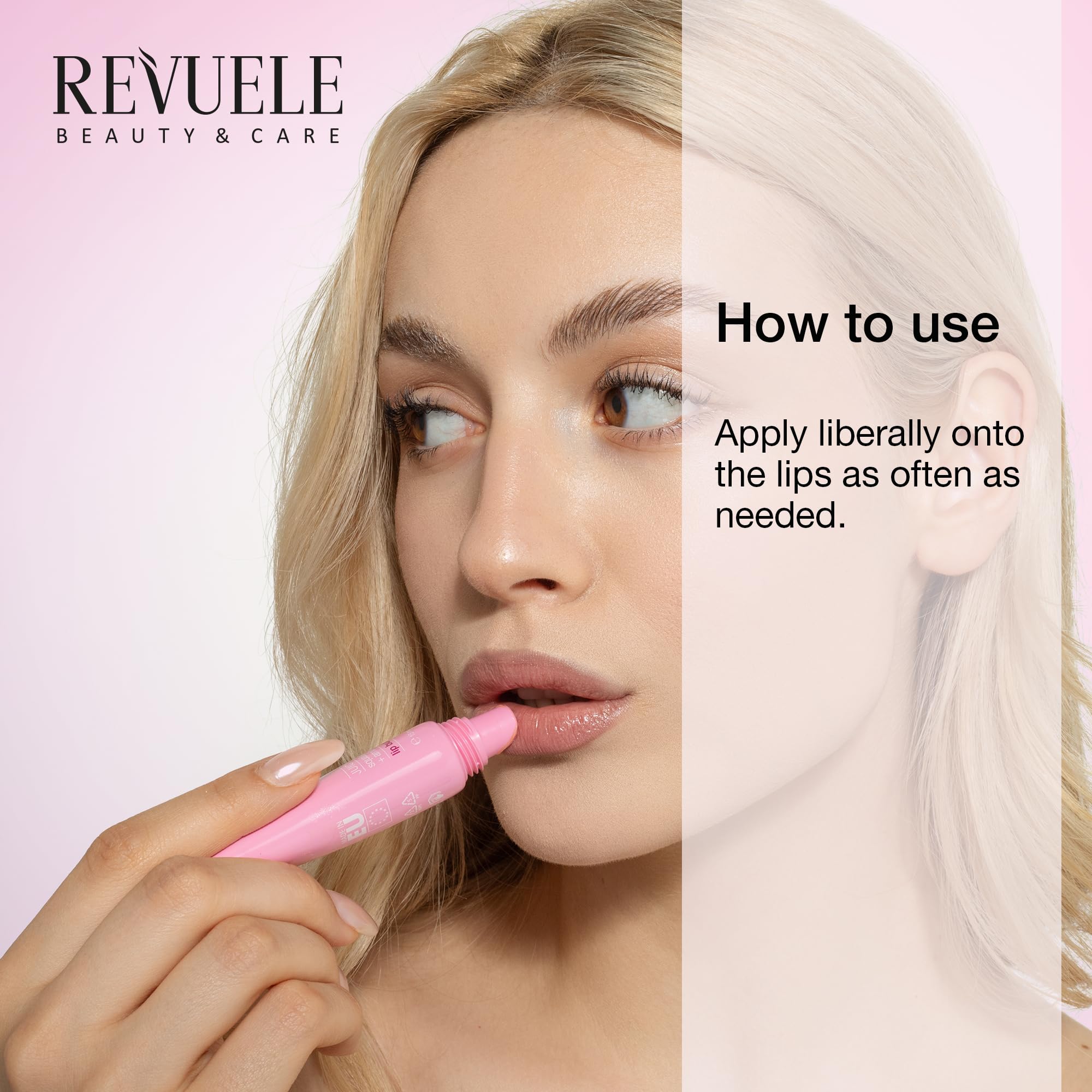 Revuele Juicy Boost plumping lip balm application