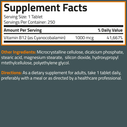 Bronson Vitamin B12 1000mcg bottle displayed alongside natural health elements for lifestyle view