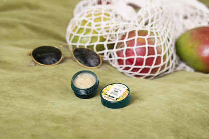 The Body Shop Mango Lip Butter open tin showing product