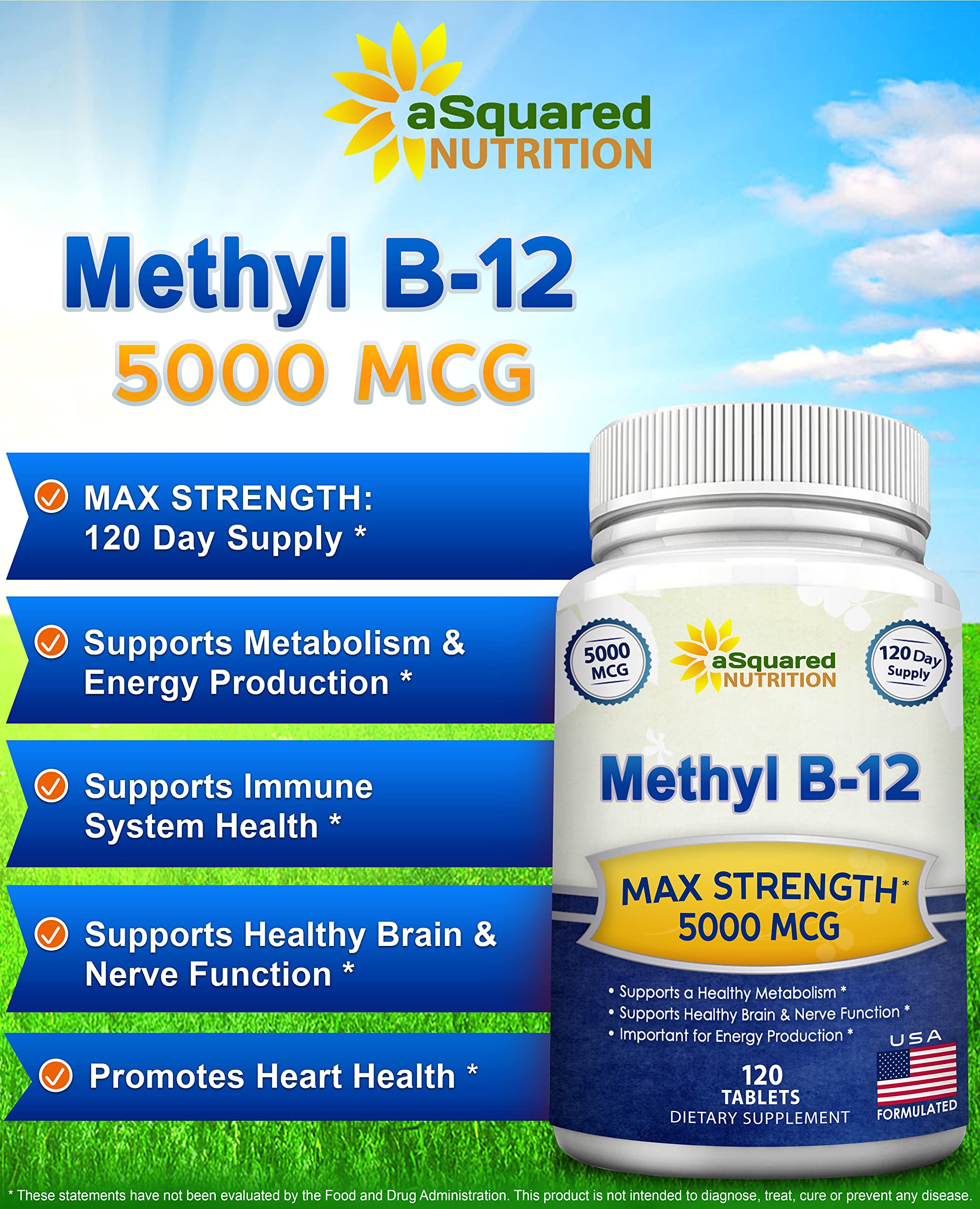 Authentic USA imported high potency methylcobalamin dietary supplement packaging