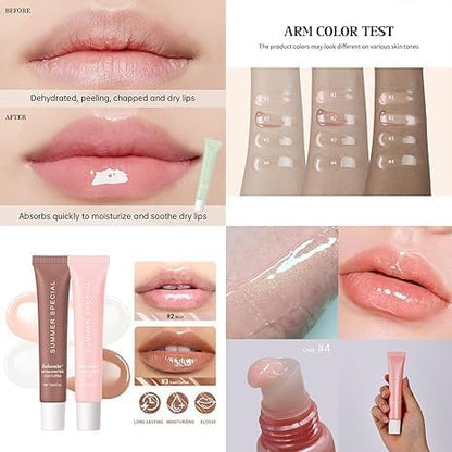 Hand holding T2 Glossy Butter Balm tube