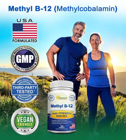Vegan friendly gluten free vitamin B12 tablets for brain and nerve health