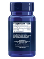 Life Extension Vitamin B12 Methylcobalamin 1mg supplement facts label showing daily values and clean ingredients list.