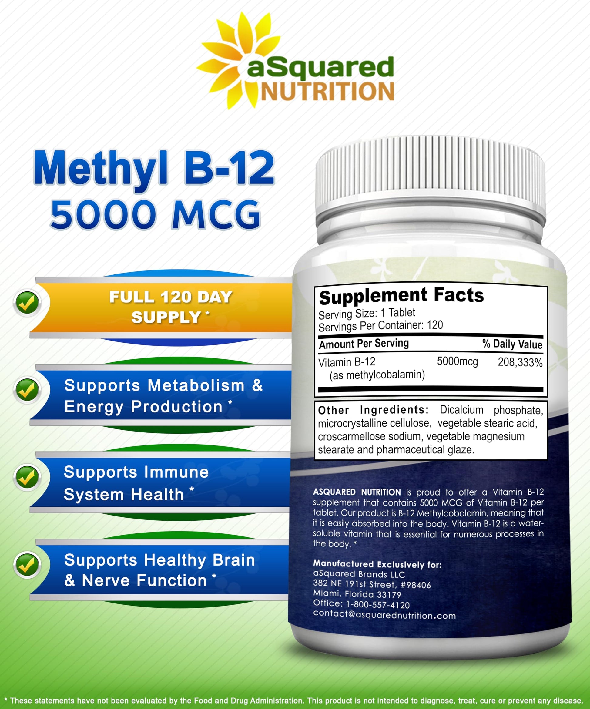 Close up view of clean formula methylcobalamin 5000 MCG tablets