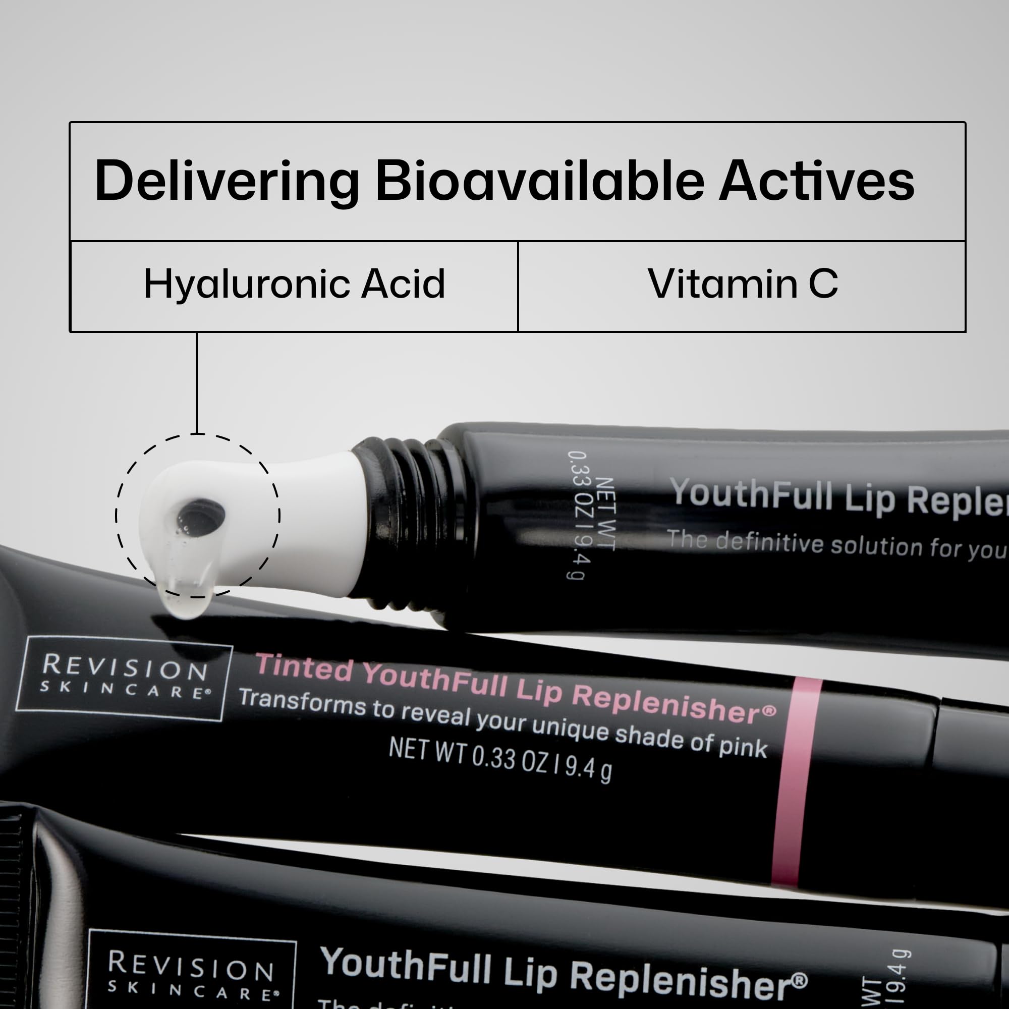Revision Skincare lip treatment texture and shine demonstration