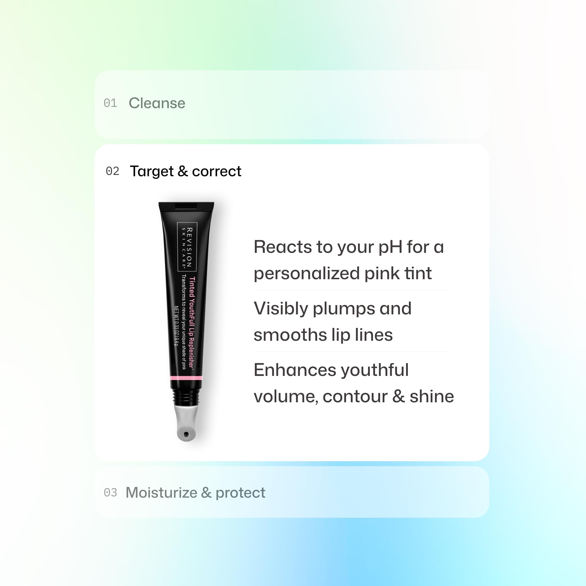 Revision Skincare YouthFull Lip Replenisher ingredient label close up