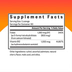 Seeking Health non methylated vitamin B12 supplement nutritional facts label displaying ingredients