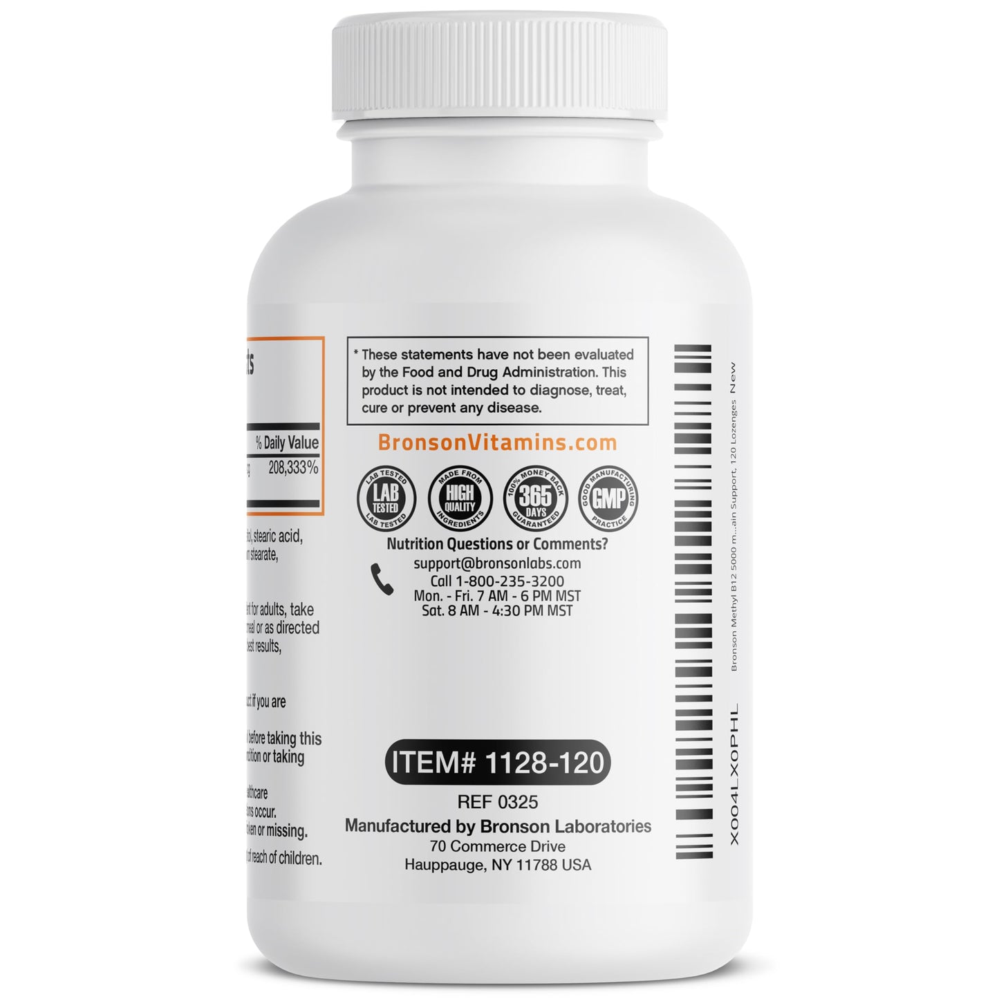 Bronson Methyl B12 bottle showing high potency dosage