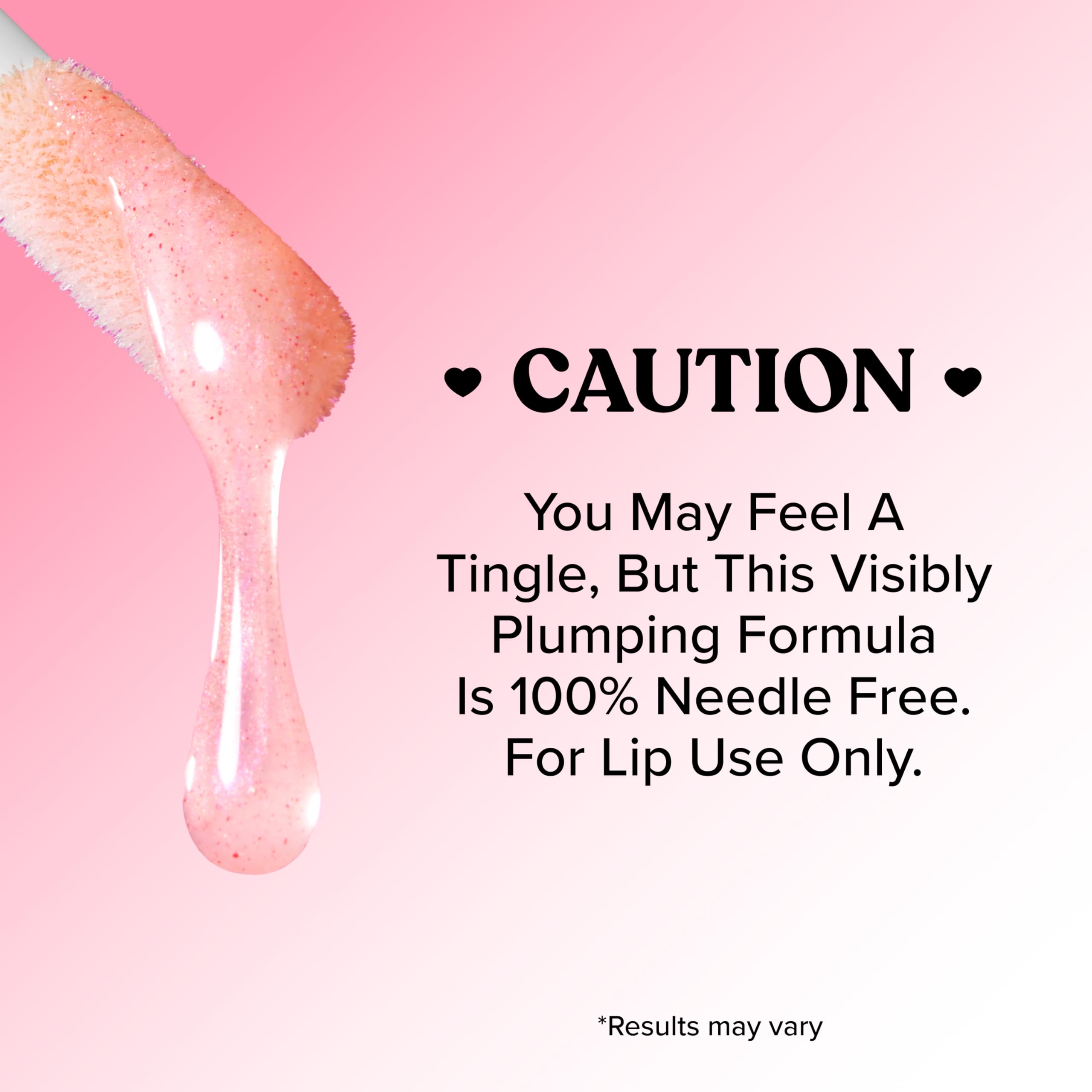 Too Faced plumping lip gloss texture swatch