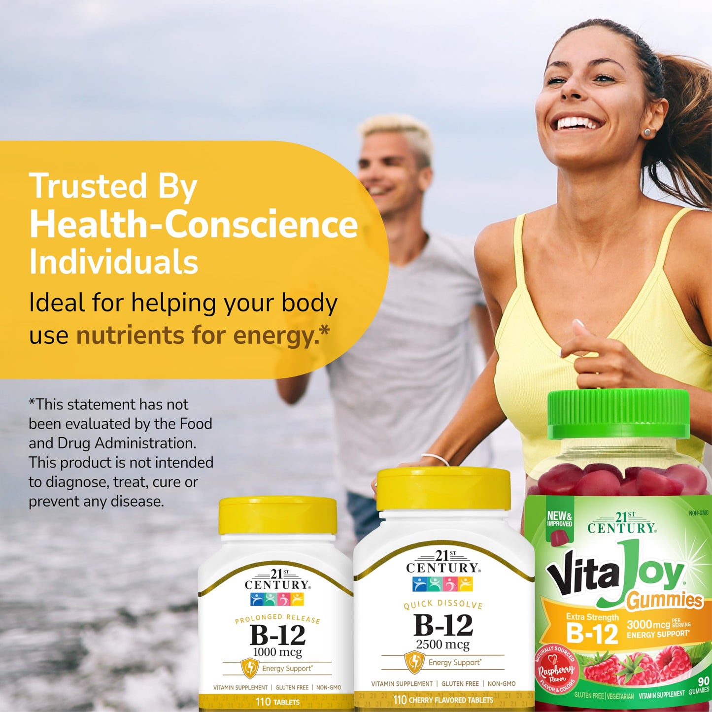 Authentic USA imported 21st Century B12 sublingual tablets packaging display for Indian consumers.