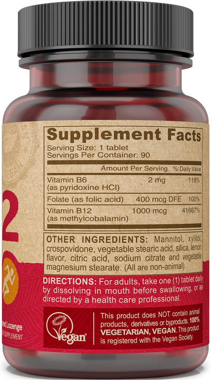 Close up of DEVA Vegan B12 lemon flavored fast melt tablets on a clean background