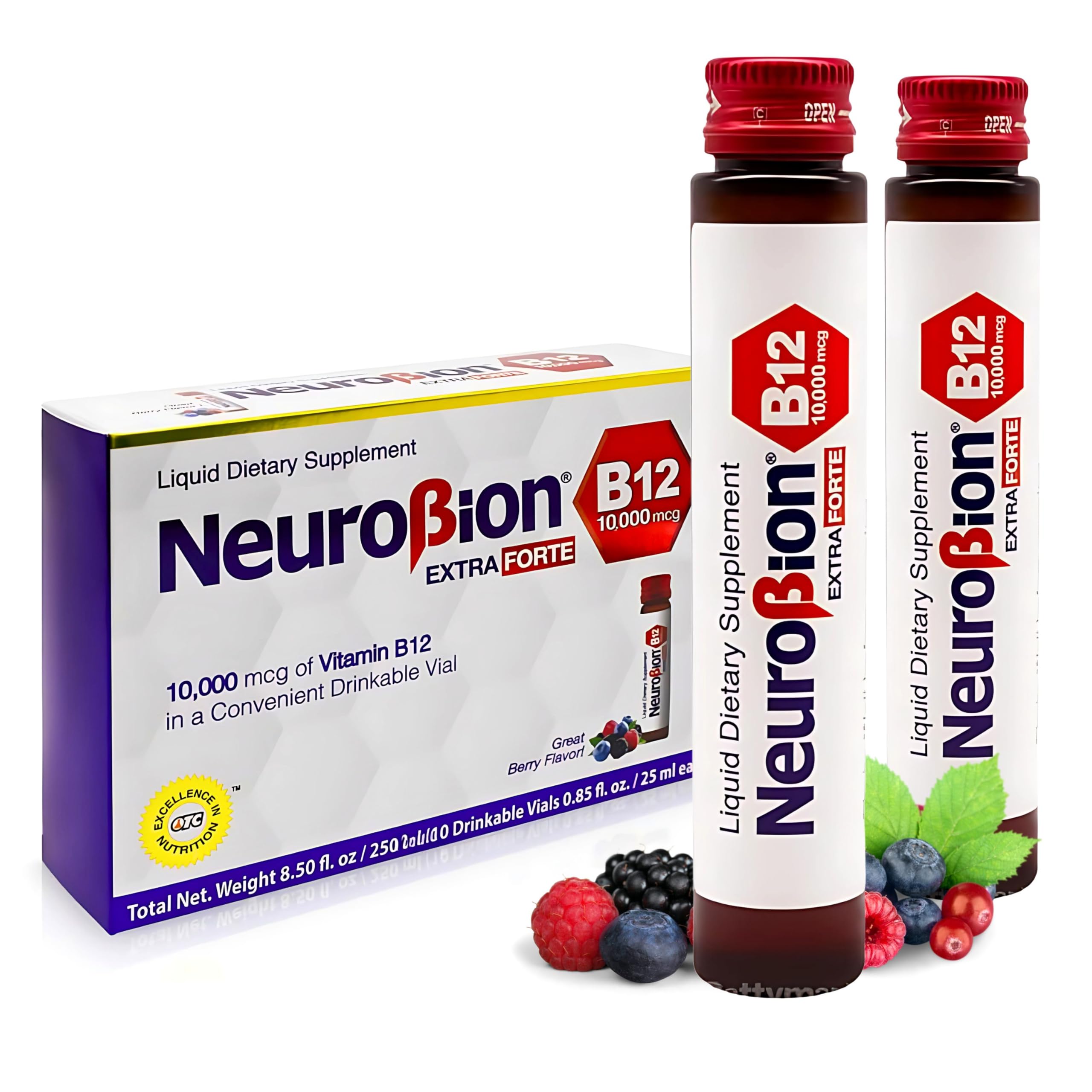 Neurobion Extra Forte B12 10 drinkable oral liquid vials layout