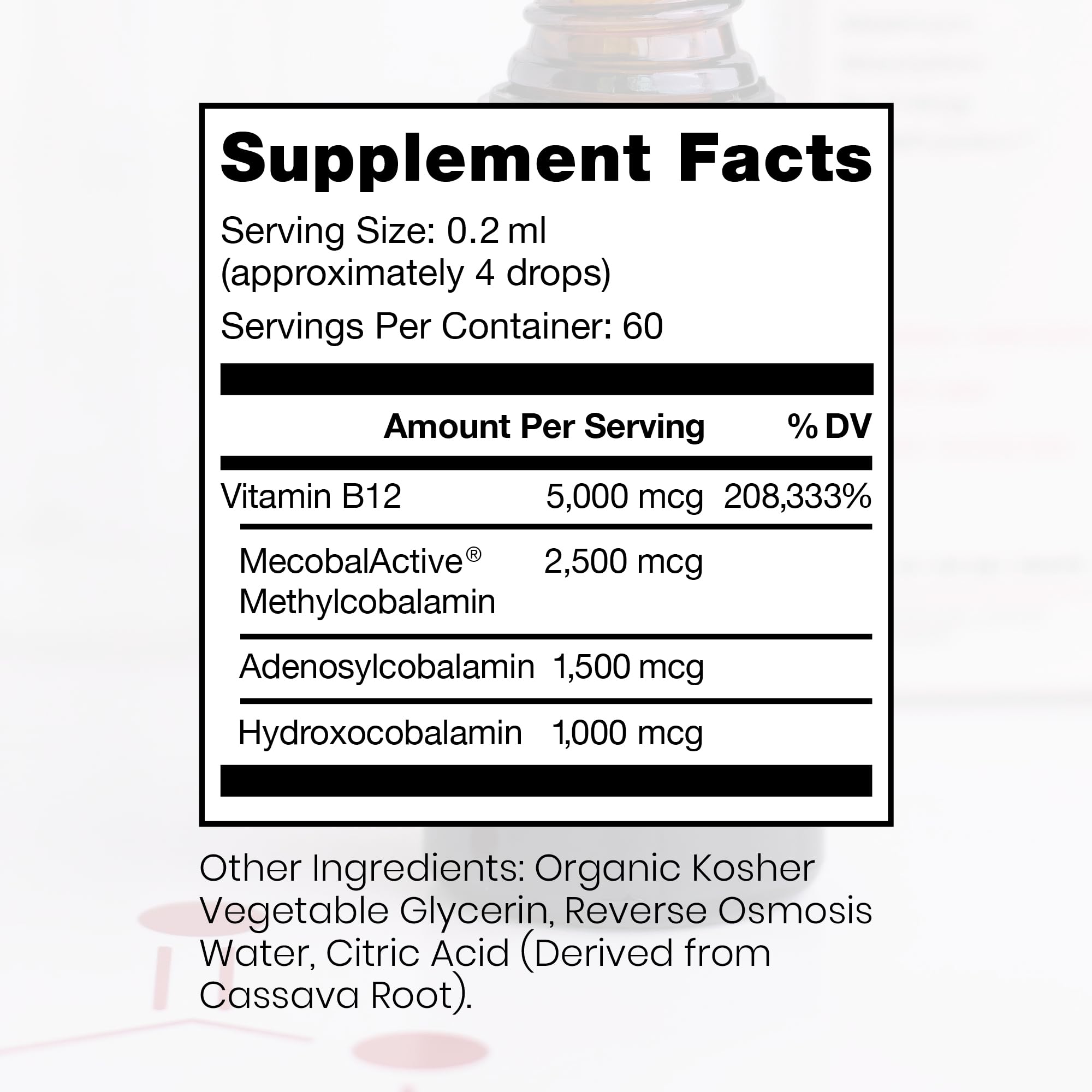 Pure Therapro Rx full spectrum triple B12 formula supplement facts label details