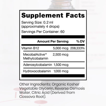 Pure Therapro Rx full spectrum triple B12 formula supplement facts label details