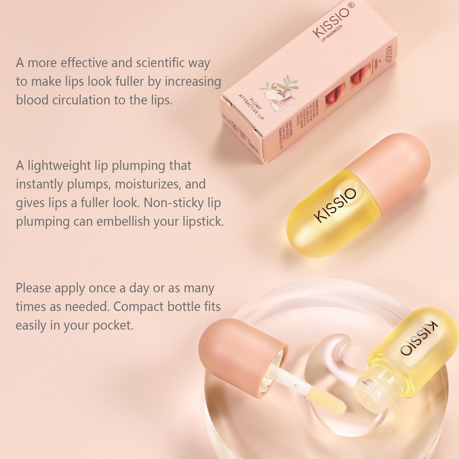 Kissio Lip Maximizer applicator and texture close up
