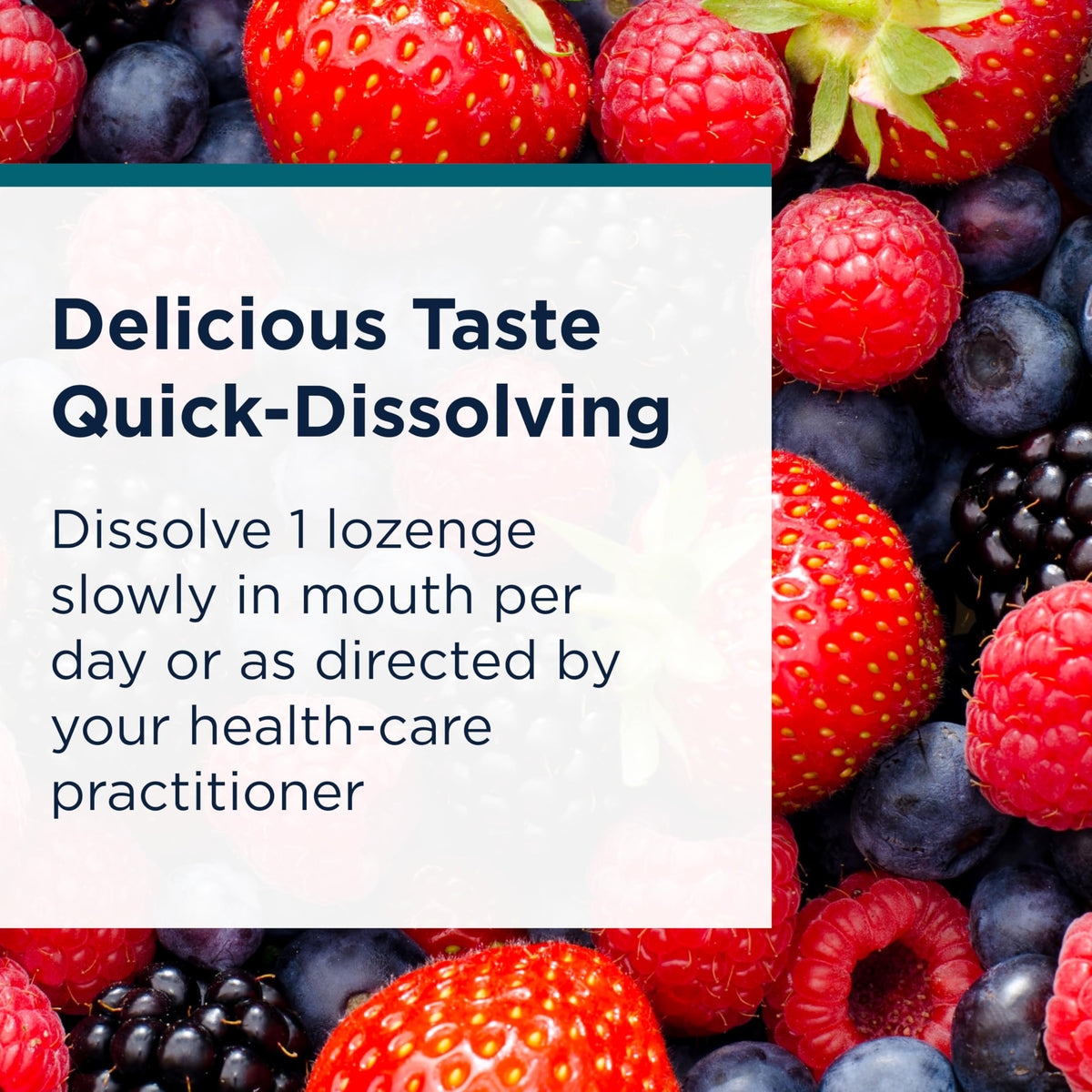 Berry flavored quick dissolve lozenges nutrition label details