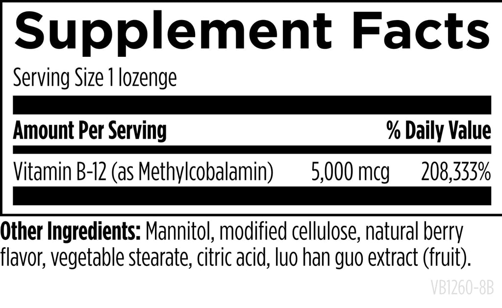 Vegan non GMO high potency vitamin B12 health supplement