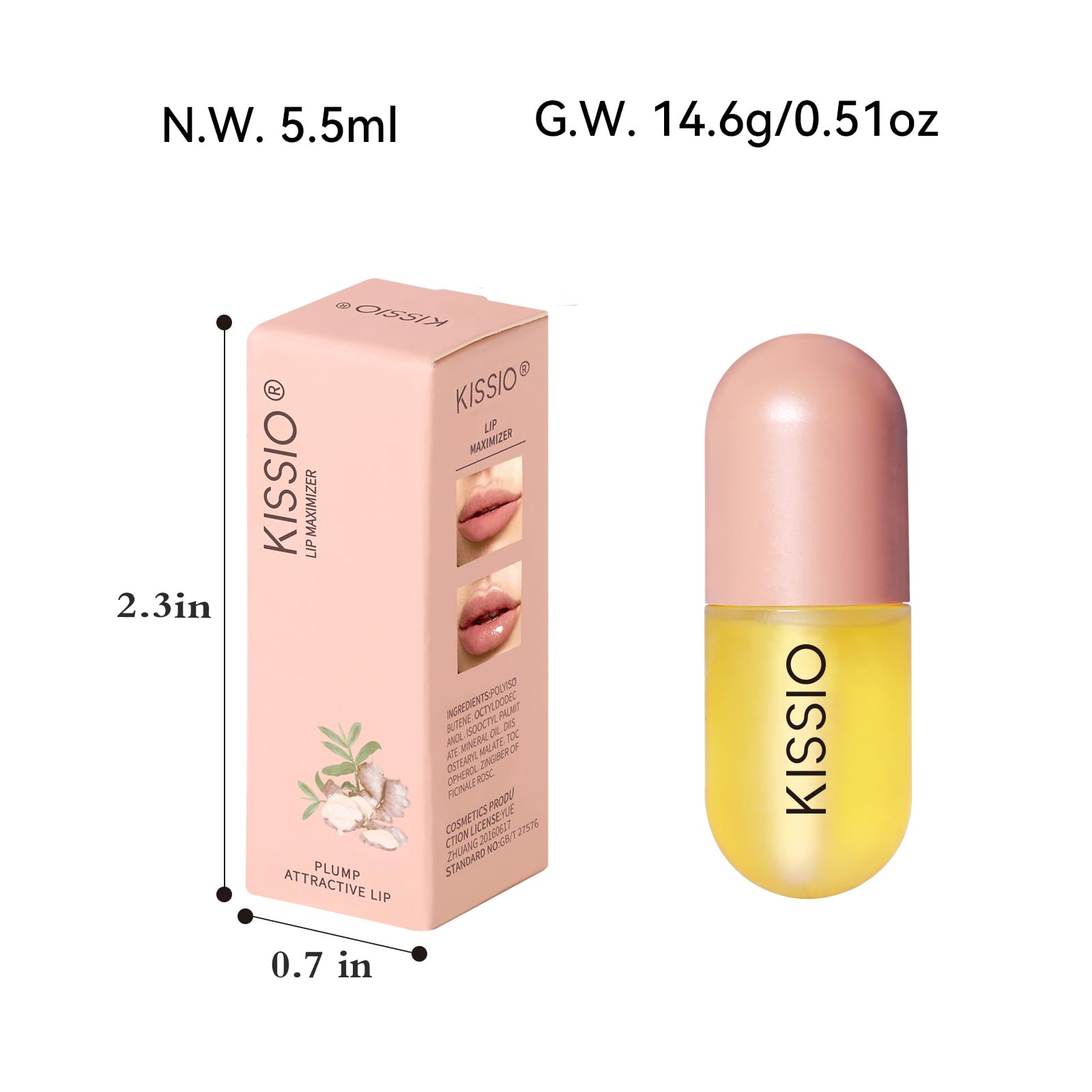 Kissio gloss glossy finish on lips swatch test