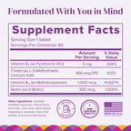 BariMelts Vitamin B12 Plus 90 cherry tablets supplement facts label and ingredient breakdown