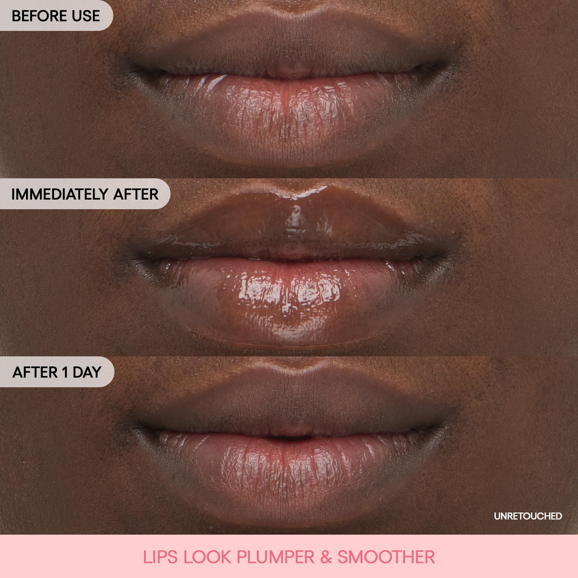 Model applying Laneige plumping lip care for hydration