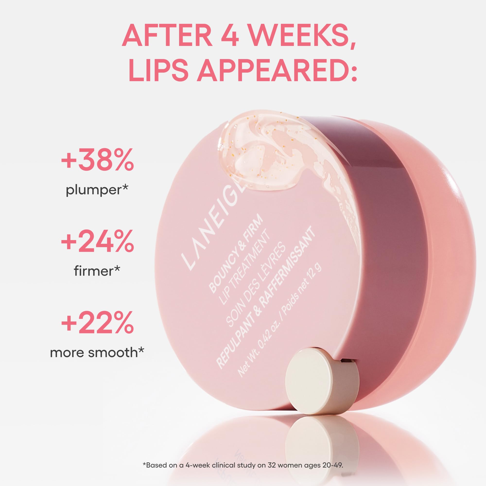Top down view of Laneige Bouncy and Firm lip jar