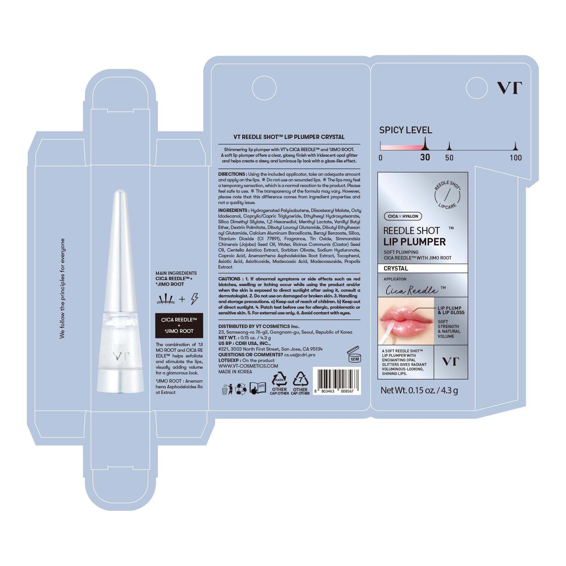 Close up of VT Cosmetics Reedle Shot Lip Plumper bottle
