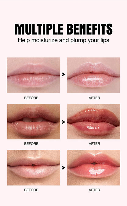 Glossy finish of Baisen Diary pink lip oil on lips