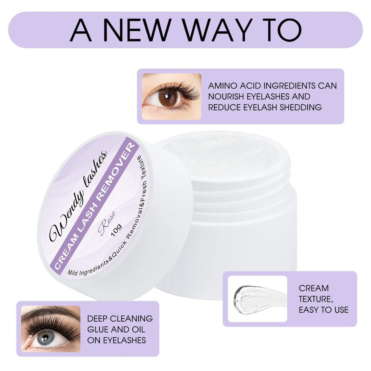 Wendy Lashes lash extension glue remover paste texture closeup
