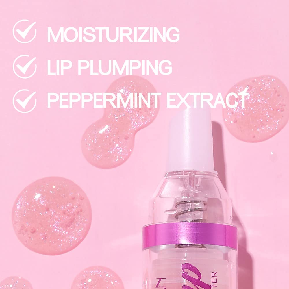Before and after effect of Baisen Diary plumping lip oil