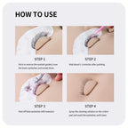 Lash technician applying cream adhesive remover with swab